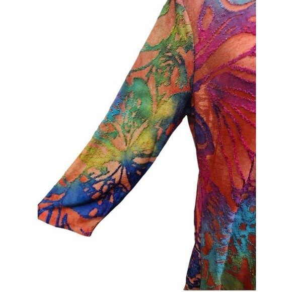 Kamana Abstract Tunic Size Large Boho Hippie Burn Out - Picture 3 of 8